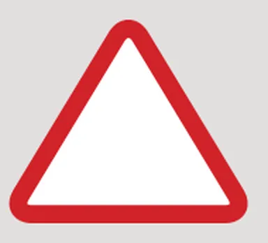 Red-bordered triangle with white centre