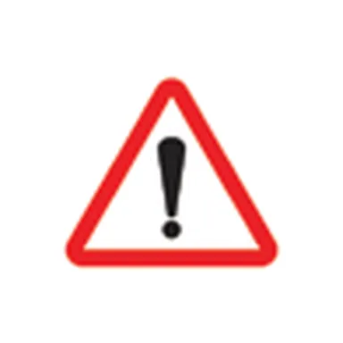 Red triangle with a black exclamation mark
