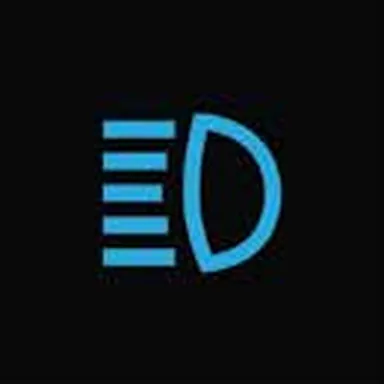 Blue lamp: headlamp symbol with straight horizontal rays