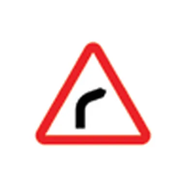 UAE road sign: Right hand bend