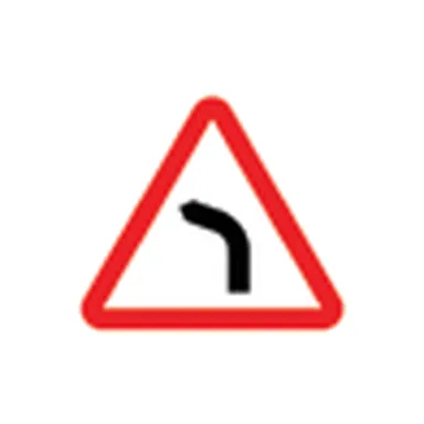 UAE road sign: Left hand bend
