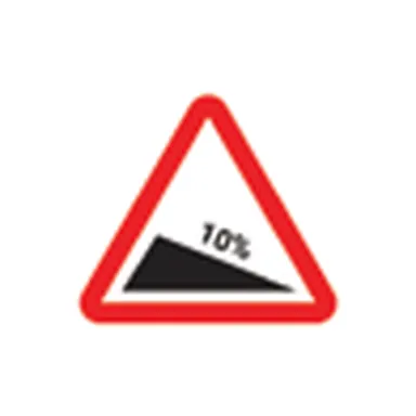 UAE road sign: Steep downhill