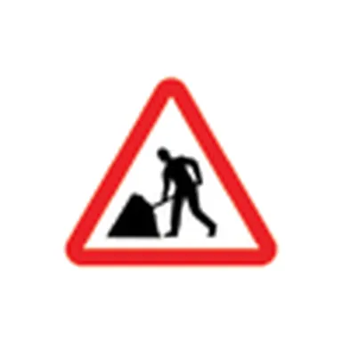 UAE road sign: Road works ahead