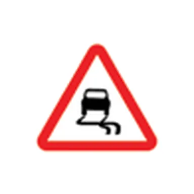 UAE road sign: Slippery roads