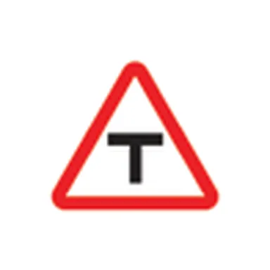 UAE road sign: T-Junction ahead
