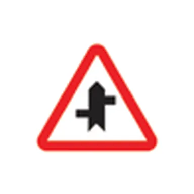 UAE road sign: Staggered junction