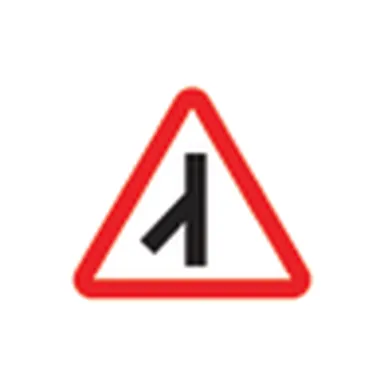 UAE road sign: Traffic merging from left