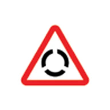 UAE road sign: Roundabout ahead
