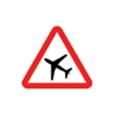 UAE road sign: Low flying aircraft