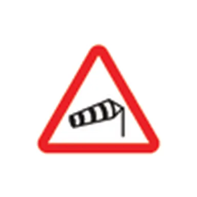 UAE road sign: Strong cross winds