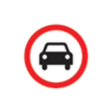 UAE road sign: No motor vehicles with more than two wheels