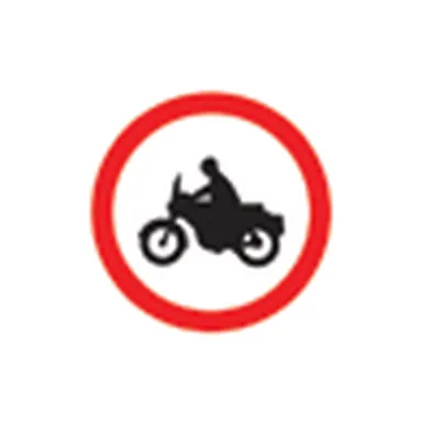 UAE road sign: No motorcycles