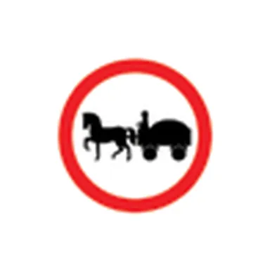 UAE road sign: No horse-drawn vehicles