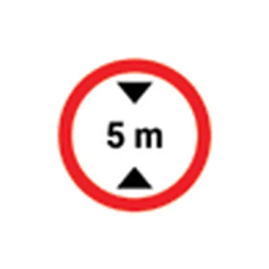 UAE road sign: No vehicles over height shown