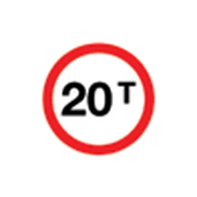 UAE road sign: No vehicles over gross weight shown