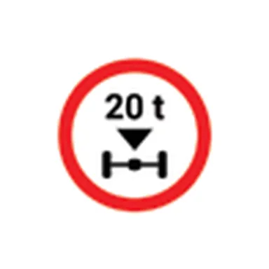 UAE road sign: Axle weight limit
