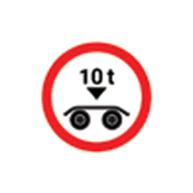 UAE road sign: Bogie weight limit