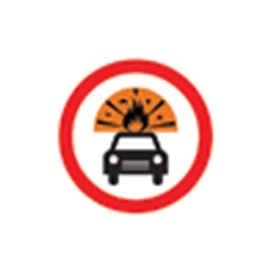 UAE road sign: No vehicle carrying explosives