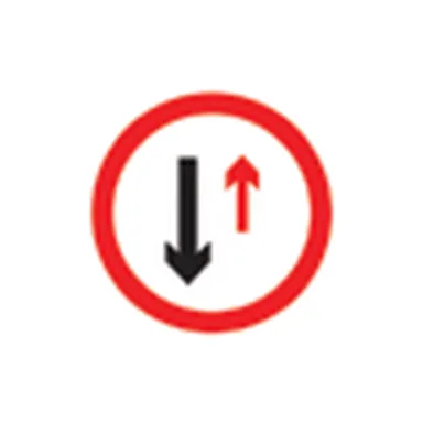 UAE road sign: Give priority to oncoming traffic