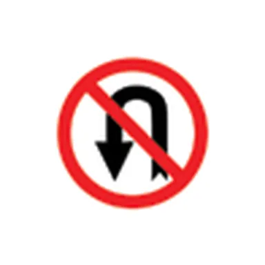 UAE road sign: No U-turn
