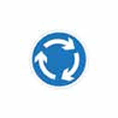 UAE road sign: Roundabout (mandatory direction)