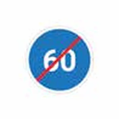 UAE road sign: End of minimum speed restriction