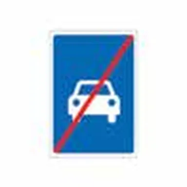 UAE road sign: End of Motor vehicle only