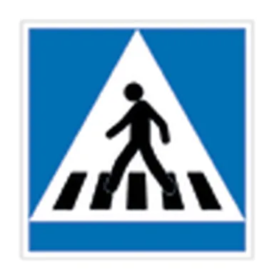 UAE road sign: Pedestrian crossing (information sign)