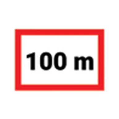 UAE road sign: Distance to the hazard given by the warning sign