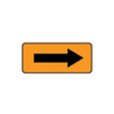 UAE road sign: Direction sign at road works